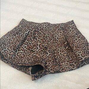 Zara High Waist Leopard Print Shorts